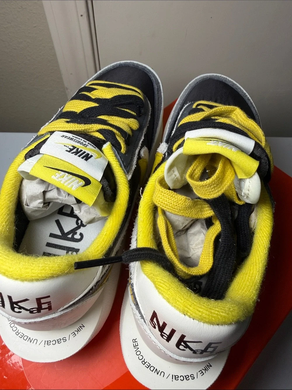 Nike Kids Black, Yellow & White Swoosh Trail Sneakers